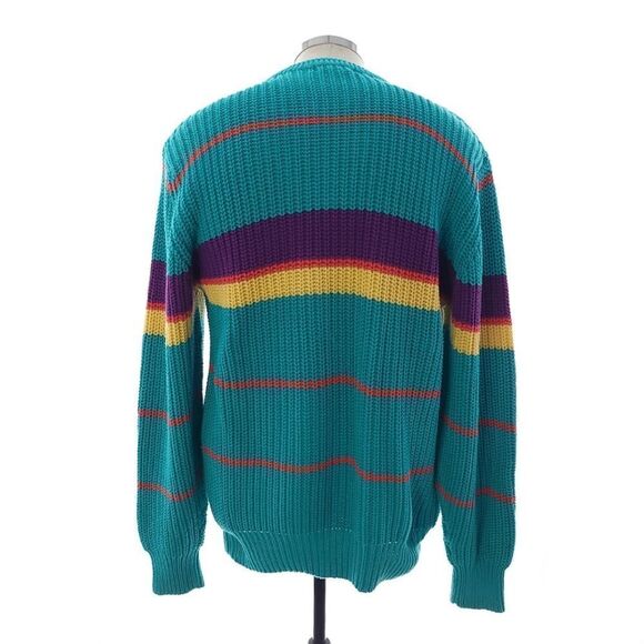 GANT Cotton Long Sleeve Knitted Crew Neck Striped Sweater Mens Large - Picture 5 of 7